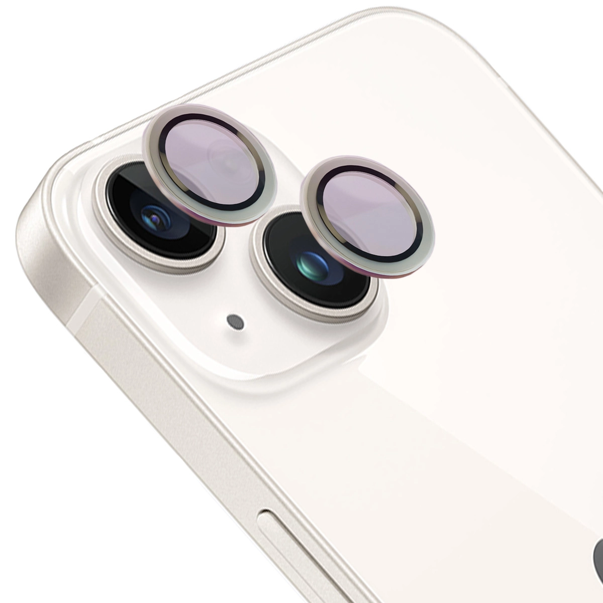 Szkło hartowane Bizon na aparat z aplikatorem Snap Lens do iPhone 14/14 Plus srebrna ramka