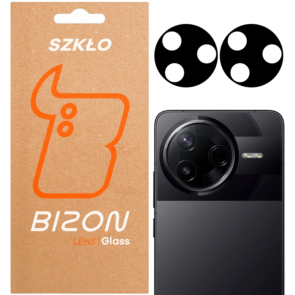 Szkło ochronne Bizon na aparat Silk Lens do Xiaomi Poco F7 Pro 2 sztuki