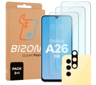Bizon 3x Szkło hartowane + szybka na aparat Clear 2 Pack do Samsung Galaxy A26 5G