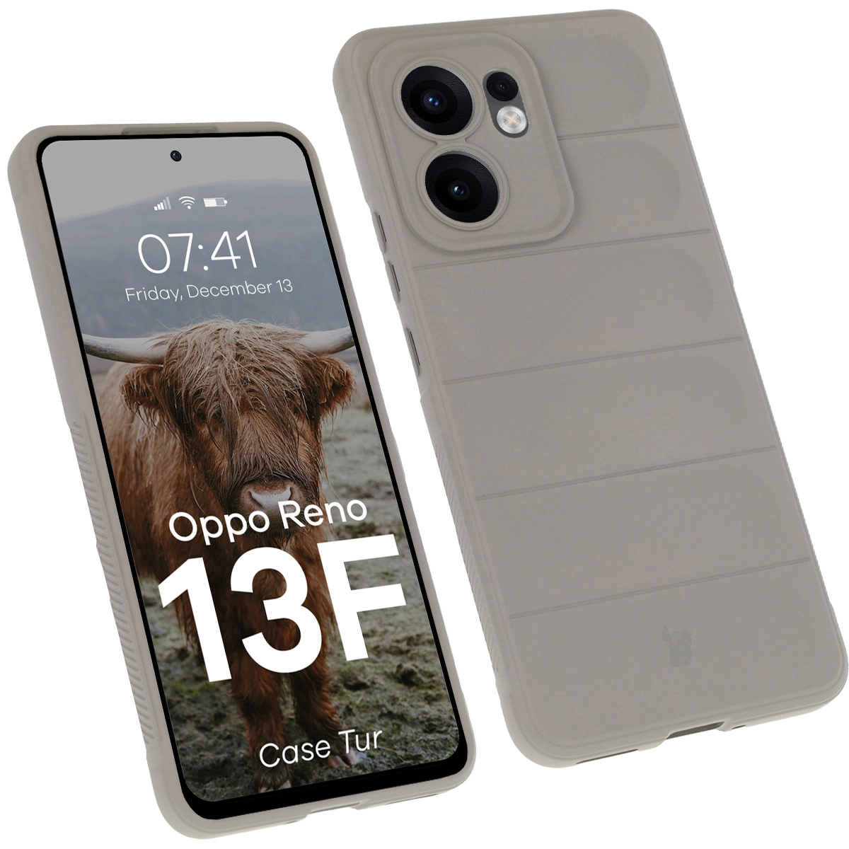Etui Bizon Tur do Oppo Reno13 F Jasnoszary
