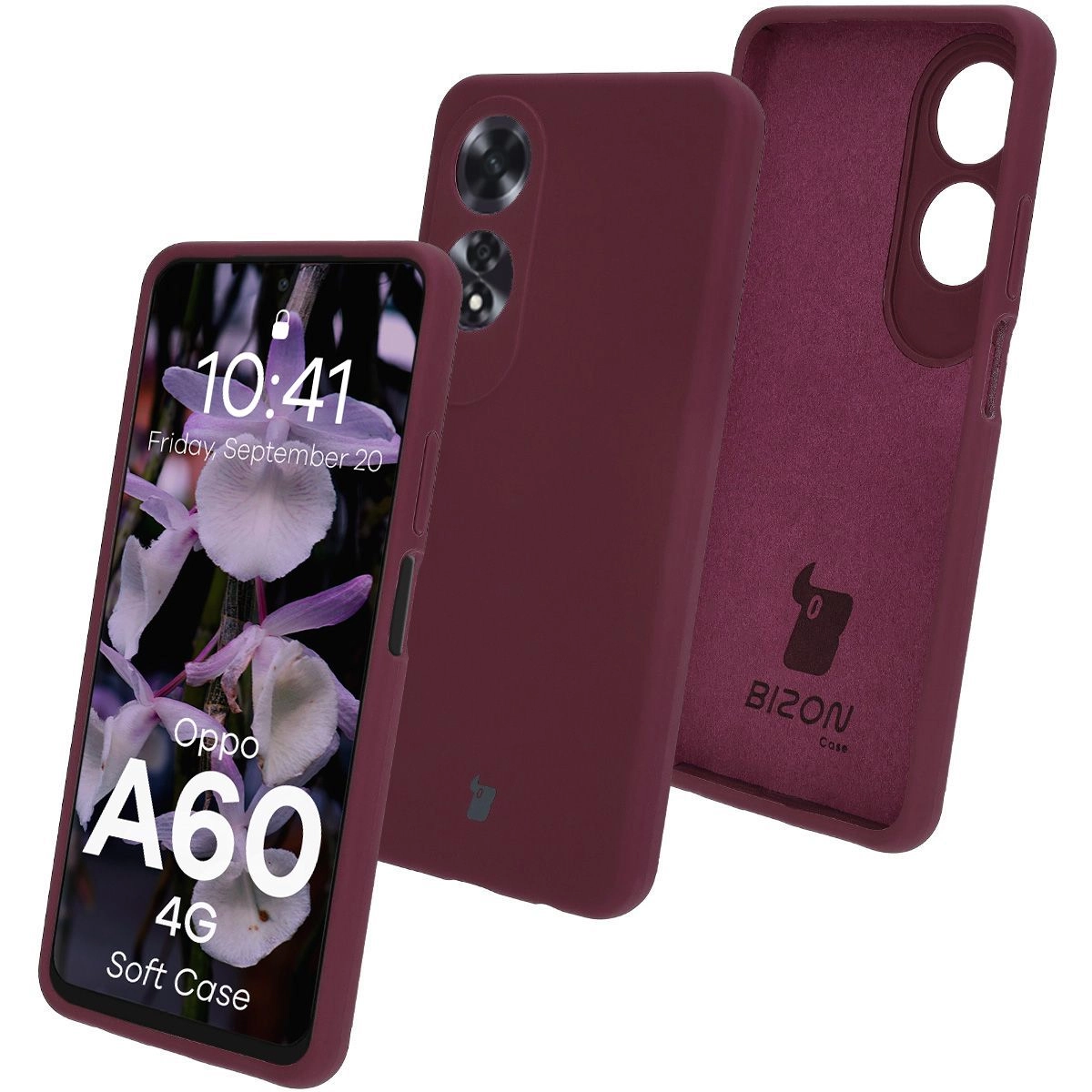 Etui Bizon Silikonowe Soft do Oppo A60 4G Ciemnofioletowy