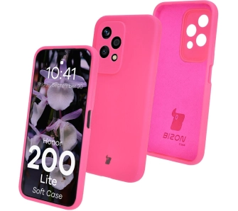 Etui Bizon Silikonowe Soft do Honor 200 Lite Neonowo-różowy