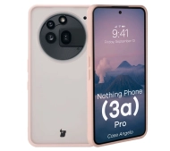 Bizon Angelo do Nothing Phone 3a Pro Półprzezroczysty z różową ramką