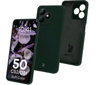 Etui Bizon Silikonowe Soft do Realme Note 50/Realme C53/C51 Ciemnozielony