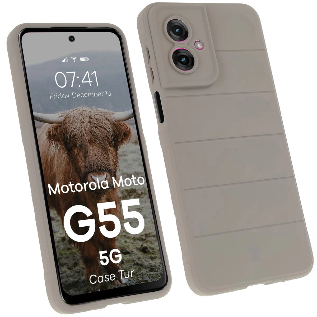 Etui Bizon Tur do Motorola Moto G55 5G Jasnoszary