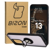 Bizon z uchwytem na palec Hybrid Ring do Oppo Reno13 przydymione z Czarną ramką