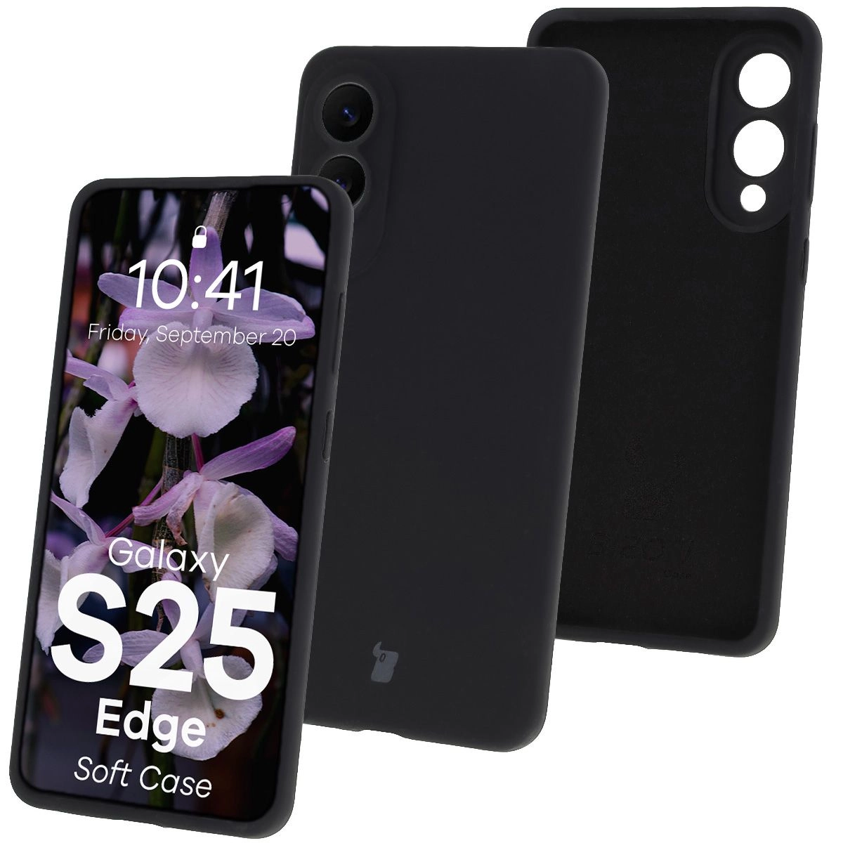 Etui Bizon Silikonowe Soft do Samsung Galaxy S25 Edge Czarny