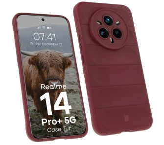 Etui Bizon Tur do Realme 14 Pro Plus 5G Burgundowy