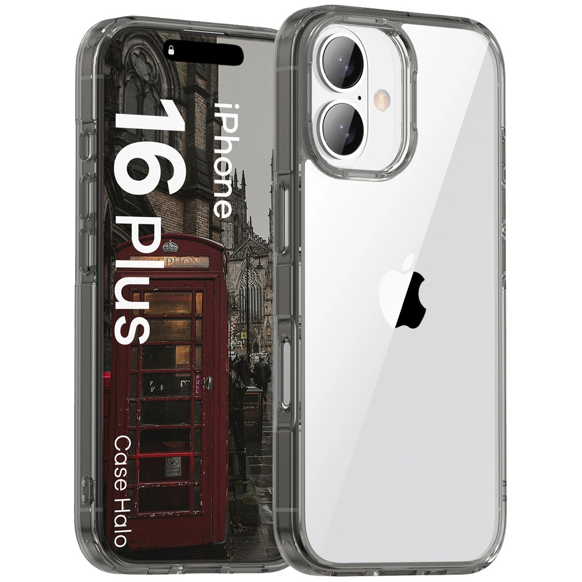 Etui Bizon Halo do iPhone 16 Plus Czarny