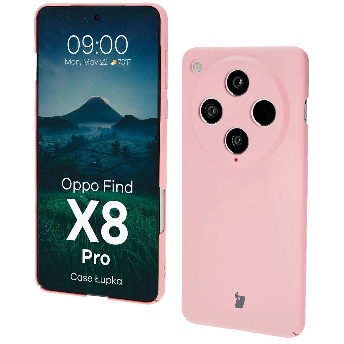 Etui Bizon Łupka do Oppo Find X8 Pro Różowy