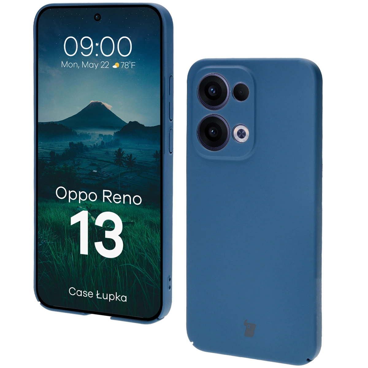 Etui Bizon Łupka do Oppo Reno13 Niebieski