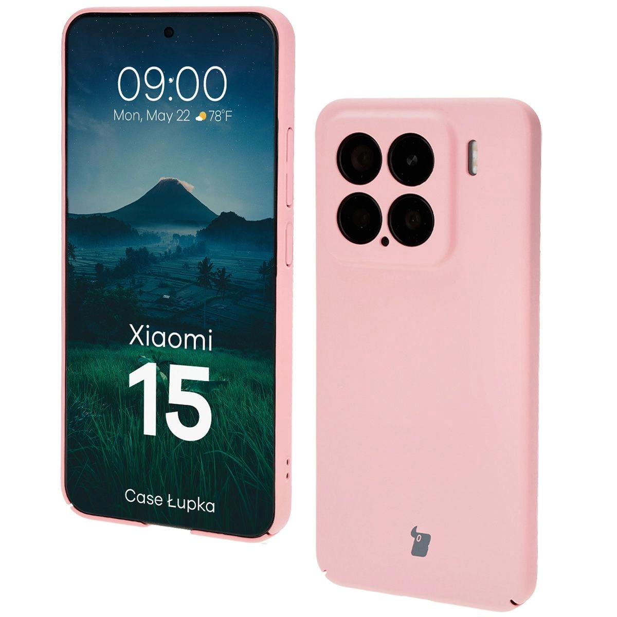 Etui Bizon Łupka do Xiaomi 15 Różowy