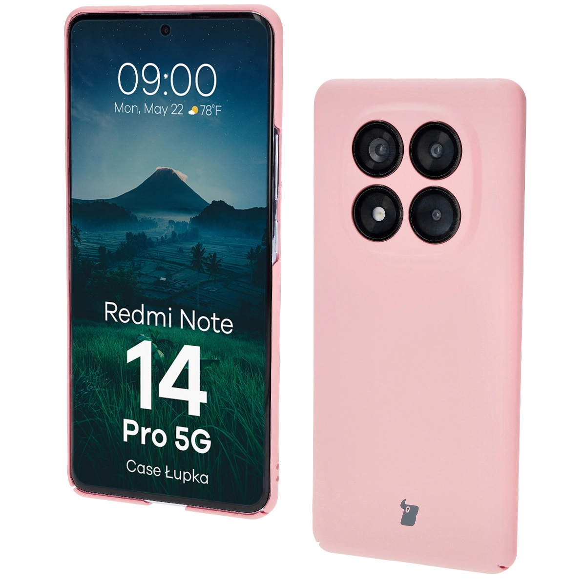 Etui Bizon Łupka do Xiaomi Redmi Note 14 Pro 5G Różowy