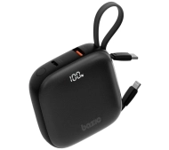 Bazic Fusion 10000mAh PD 20W Wbudowany kabel USB-C/Lightning Czarny
