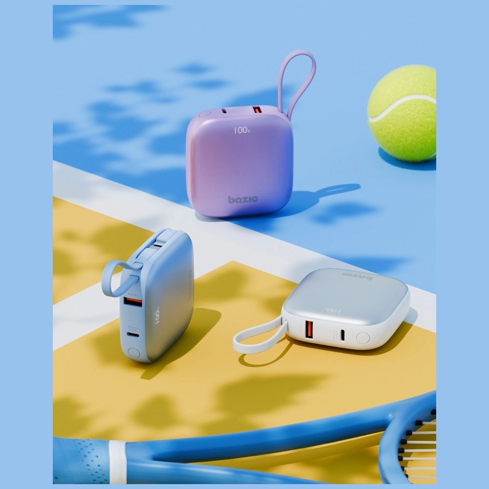 Powerbank Bazic Fusion 10000mAh PD 20W Wbudowany kabel USB-C/Lightning Czarny