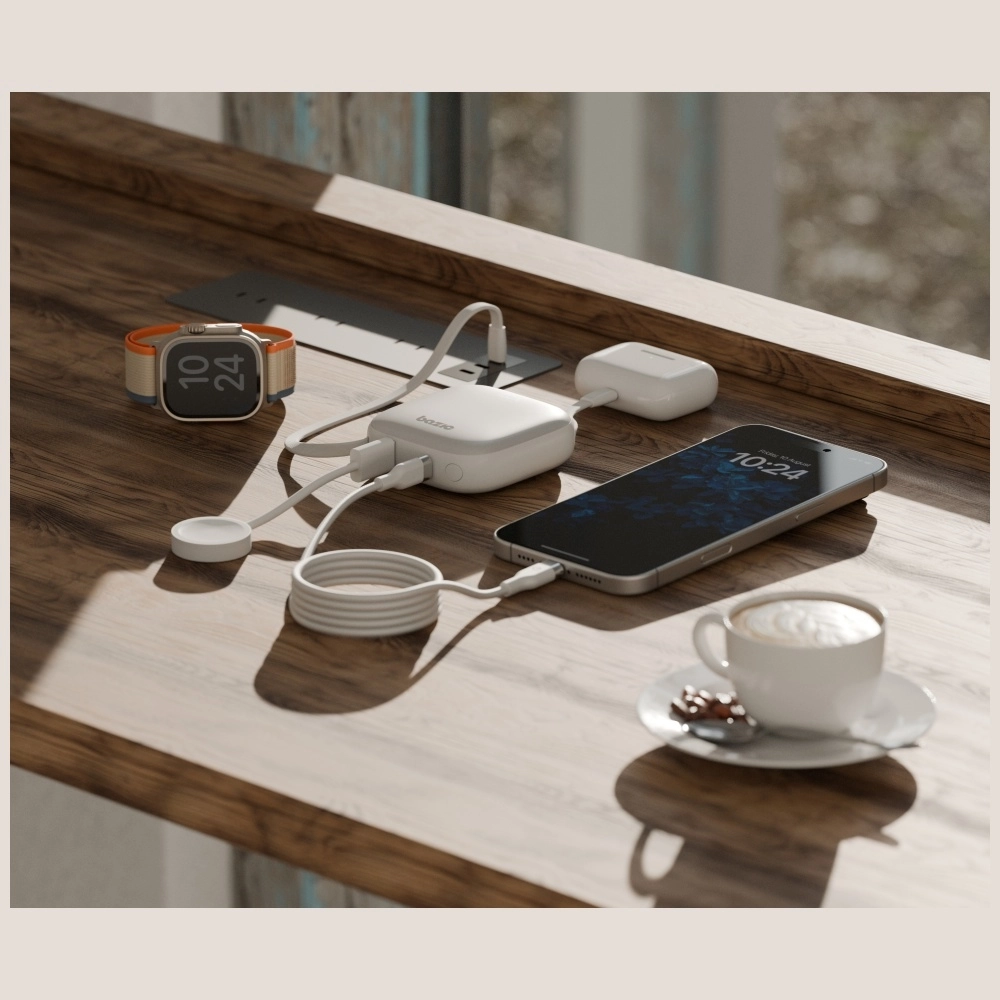 Powerbank Bazic Fusion 10000mAh PD 20W Wbudowany kabel USB-C/Lightning Czarny