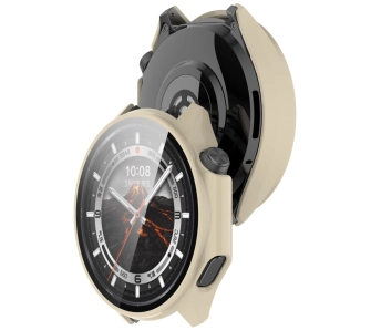 Nakładka na tarczę Bizon ze szkłem do OnePlus Watch 3 / Oppo Watch X2 beżowy