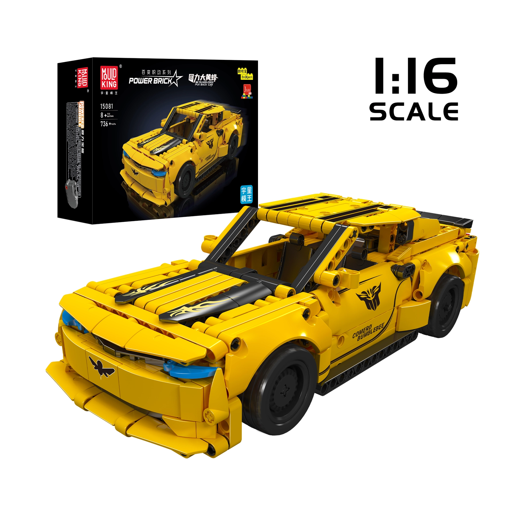 Model do składania Mould King Klocki Konstrukcyjne Samochód Challenger American Muscle (15081)