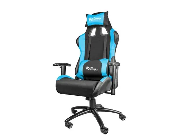 Fotel Genesis Nitro 550 Gamingowy do 150kg Skóra ECO Tkanina Czarno-niebieski