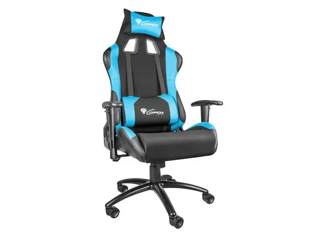 Fotel Genesis Nitro 550 Gamingowy do 150kg Skóra ECO Tkanina Czarno-niebieski