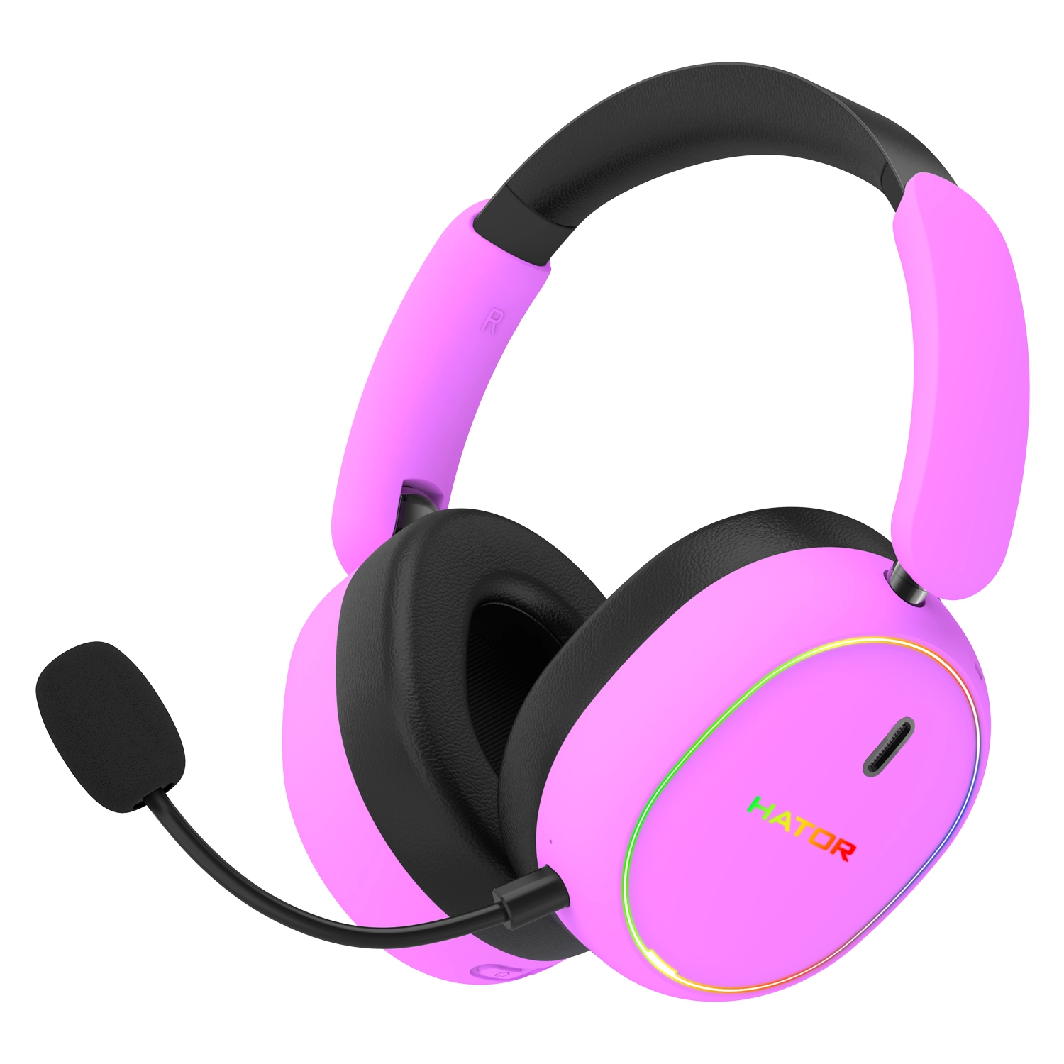 Słuchawki bezprzewodowe z mikrofonem Hator Phoenix 2 Wireless ESH42 ANC Nauszne Fioletowy