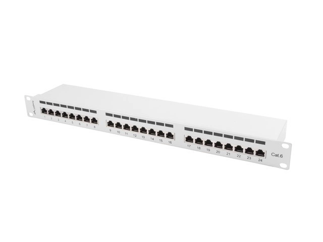 Patch panel Lanberg PPS6-1024-S 24 PORT 1U 19" KAT.6 FTP Szary