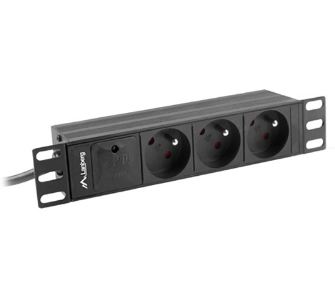 Listwa zasilająca Lanberg RACK PDU 1U 16A 3x230V 2m Czarny