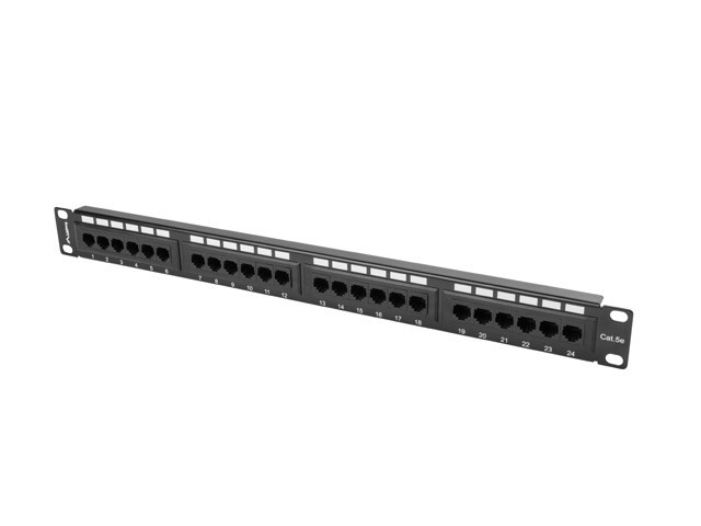 Patch panel Lanberg PPU5-1024-B 24 PORT 1U 19" KAT.5E UTP Czarny