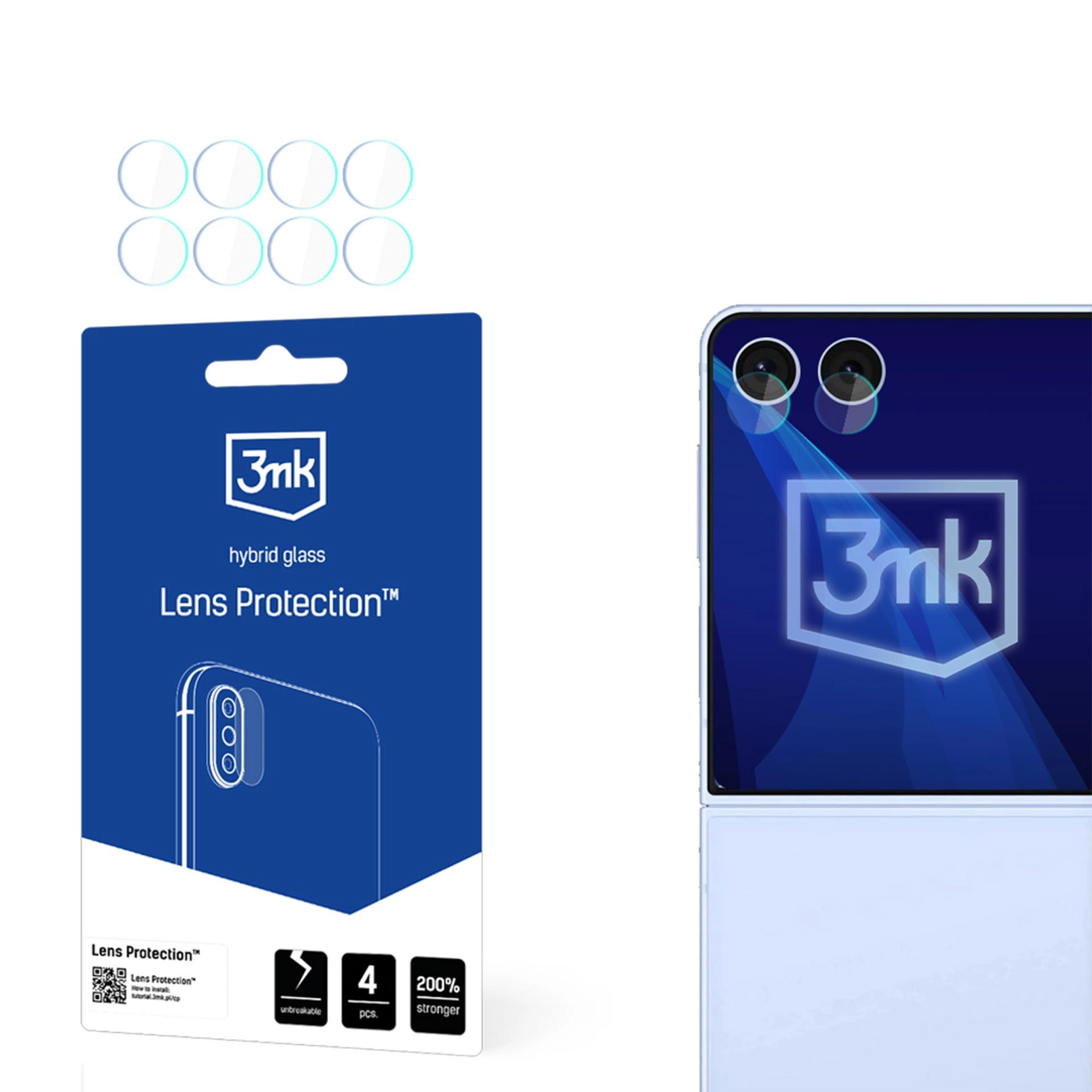 Szkło hybrydowe 3mk Lens Protection do Samsung Galaxy Z Flip 7