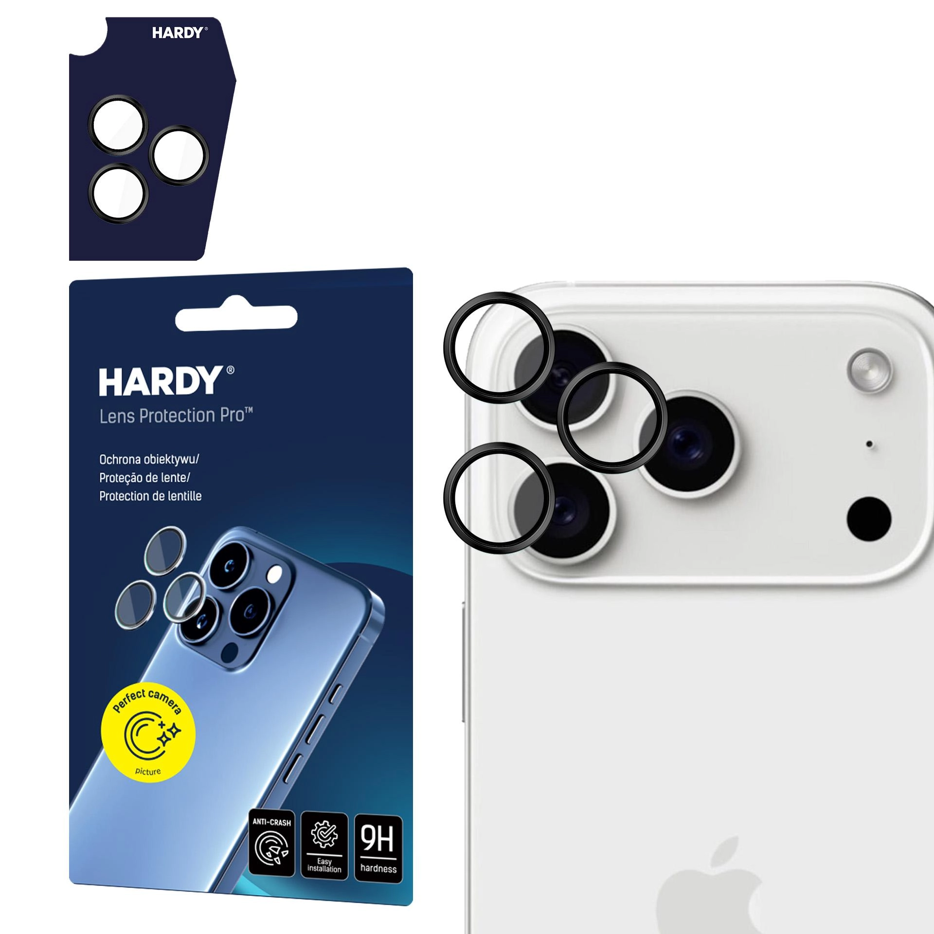 Szkło hartowane 3mk HARDY Lens Protection Pro do Apple iPhone 17 Pro / iPhone 17 Pro Max