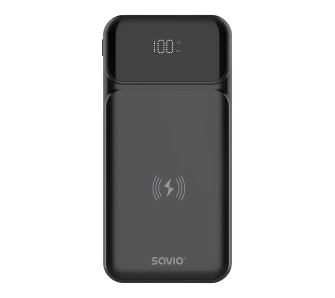Powerbank Savio BA-09 10000mAh 20W Ładowanie indukcyjne Czarny
