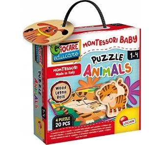 Puzzle drewniane ze zwierzętami 80 elementów