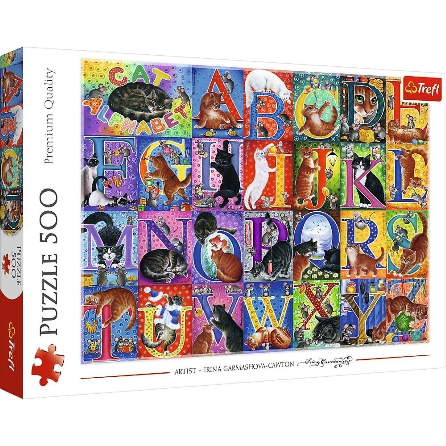 Puzzle Koci alfabet 500 elementów