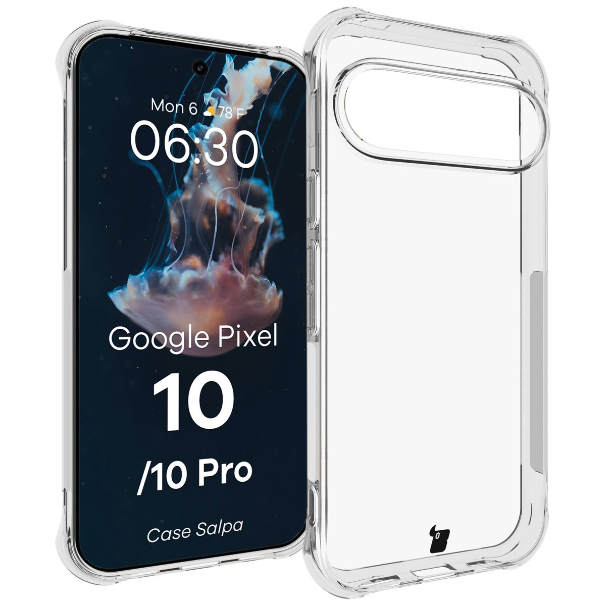 Etui Bizon Elastyczne Salpa do Google Pixel 10/10 Pro Przezroczysty