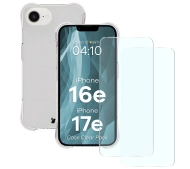 Bizon elastyczne etui Salpa + 2x szkło hartowane Clear Pack do Apple iPhone 16e/17e
