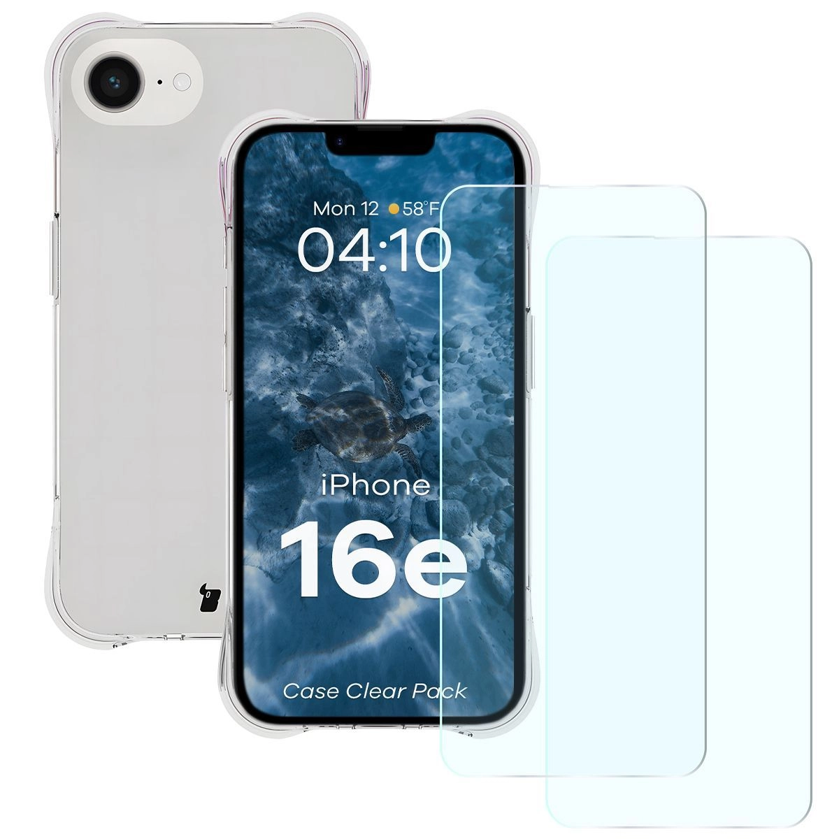 Zestaw ochronny Bizon elastyczne etui Salpa + 2x szkło hartowane Clear Pack do Apple iPhone 16e