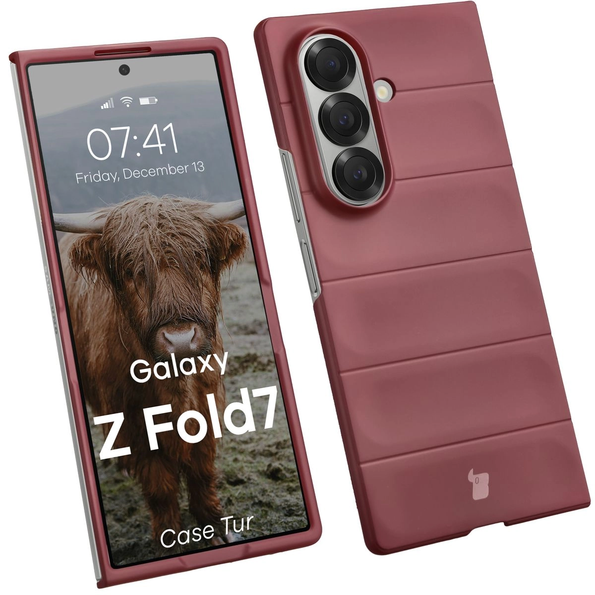 Etui Bizon Tur do Samsung Galaxy Z Fold7 Ciemnofioletowy