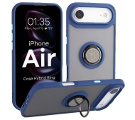 Bizon z uchwytem na palec Hybrid Ring do Apple iPhone Air Przydymione z Niebieską ramką