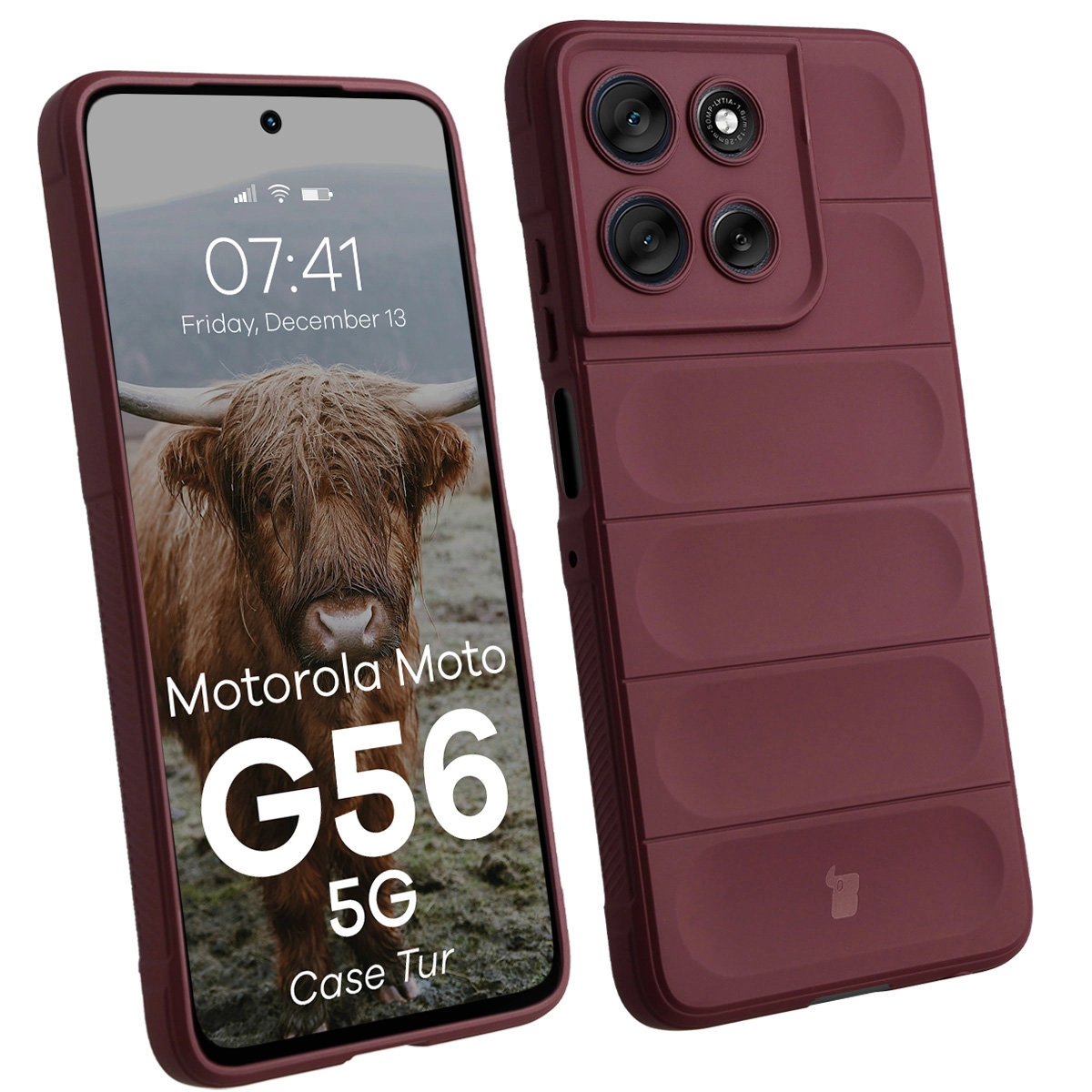 Etui Bizon Tur do Motorola Moto G56 5G Ciemnofioletowy