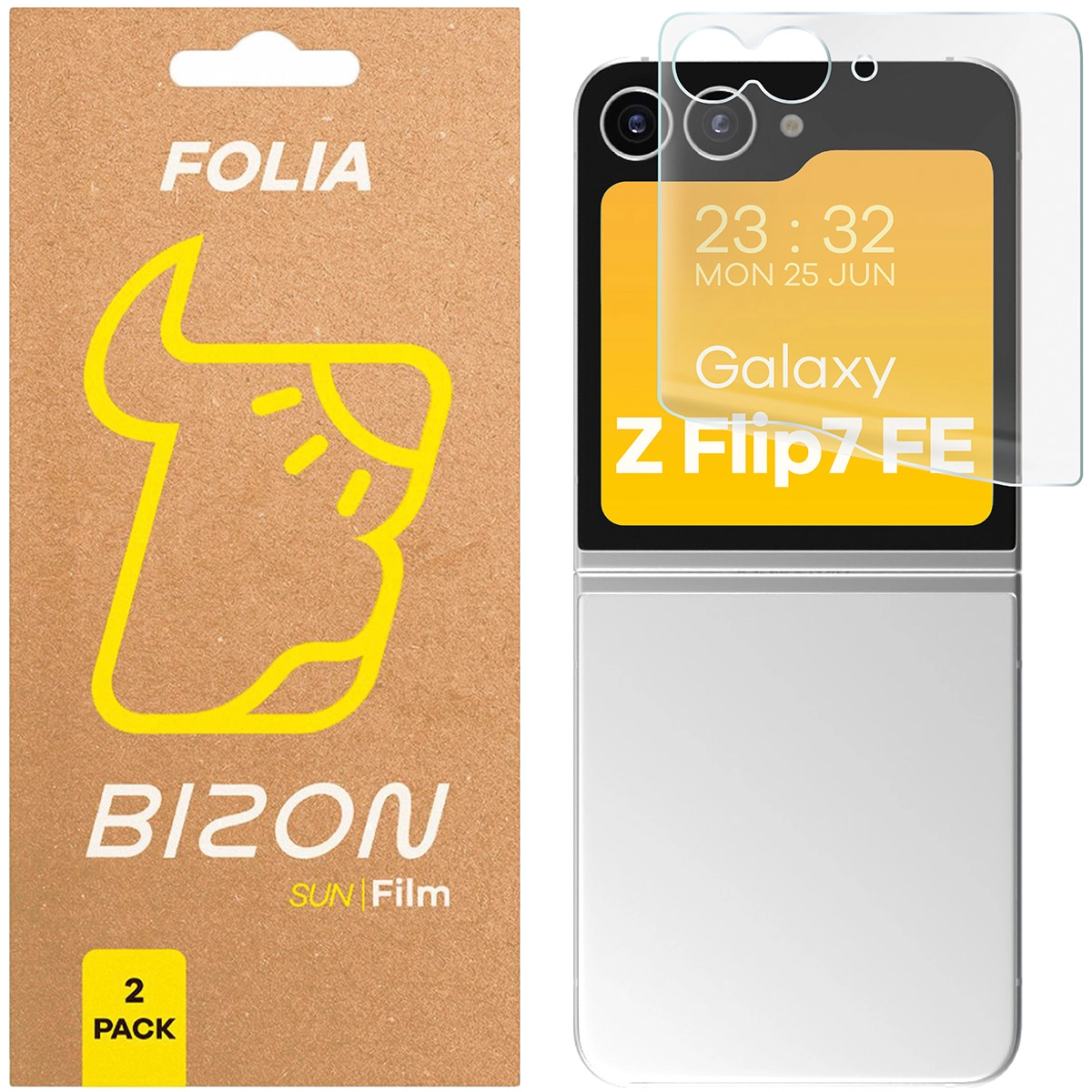 Folia ochronna Bizon 2 x matowa Film Sun do Samsung Galaxy Z Flip7 FE
