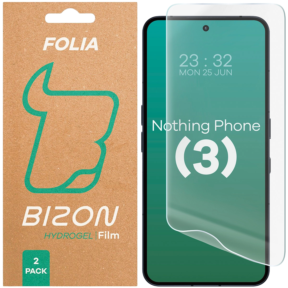 Folia hydrożelowa Bizon na ekran Hydrogel Front do Nothing Phone (3) 2 sztuki