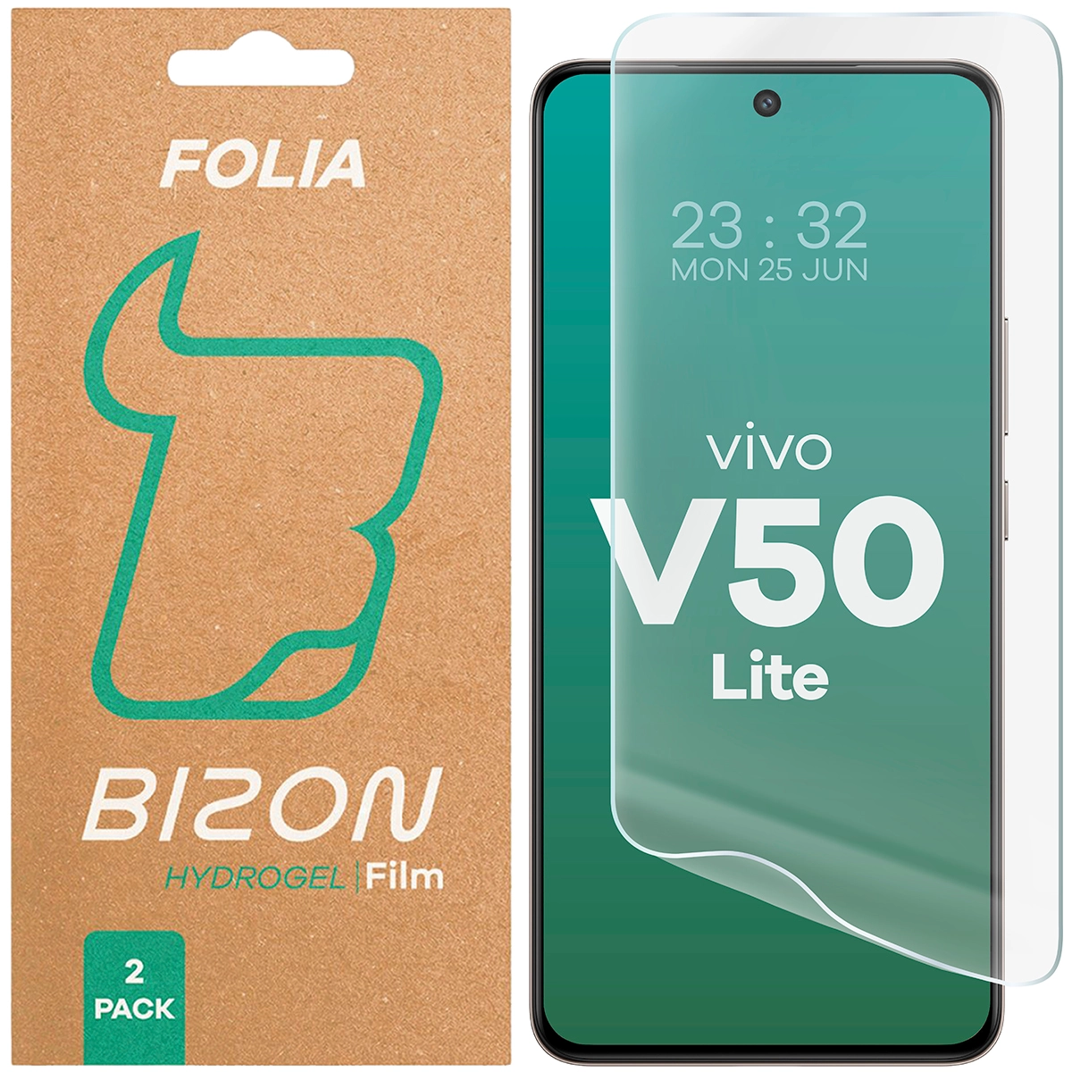 Folia hydrożelowa Bizon na ekran Hydrogel Front do Vivo V50 Lite 4G / Vivo V50 Lite 5G 2 sztuki