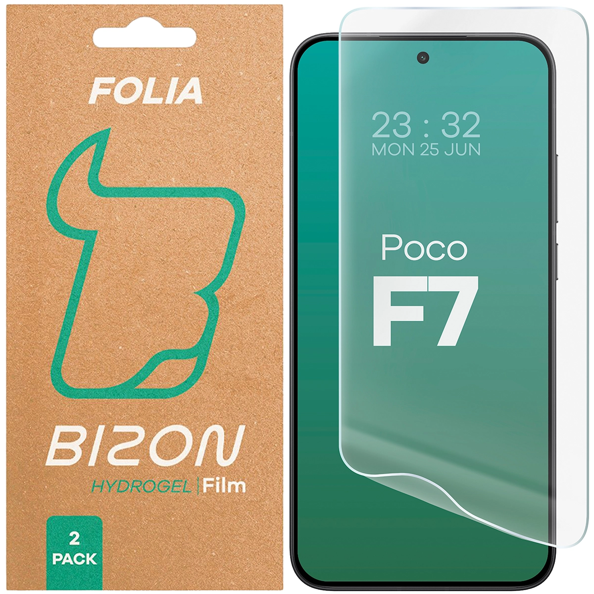 Folia hydrożelowa Bizon na ekran Hydrogel Front do Xiaomi POCO F7 2 sztuki