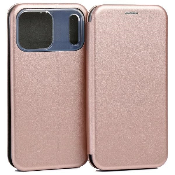 Etui Beline Book Magnetic do iPhone 17 Pro Różowo-złoty