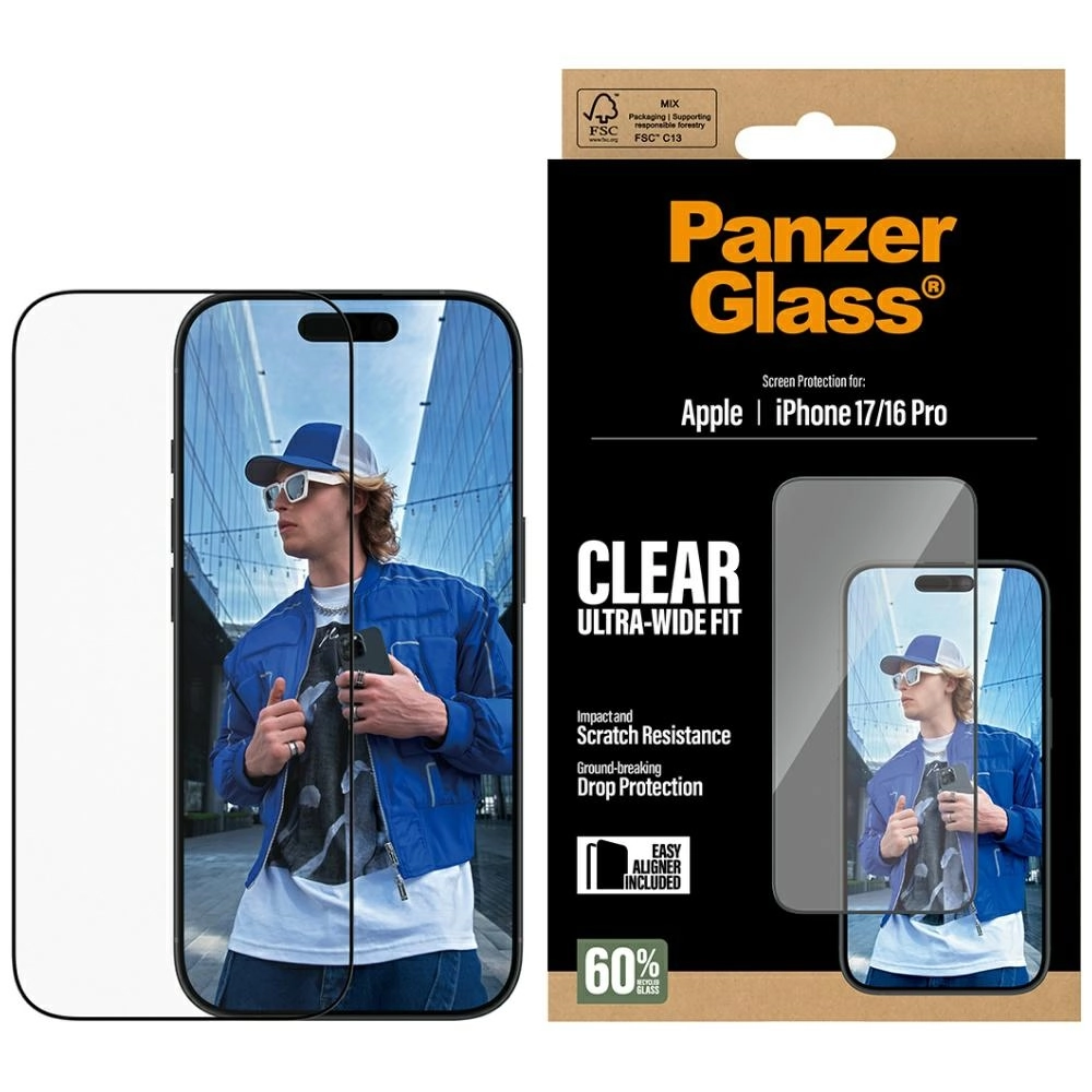 Folia hydrożelowa PanzerGlass Ultra-Wide Fit EasyAligner do iPhone 17 / 16 Pro
