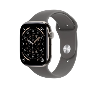 Apple Watch Series 11 GPS + Cellular 46mm Tytan Naturalny Pasek sportowy Górska szarość S/M