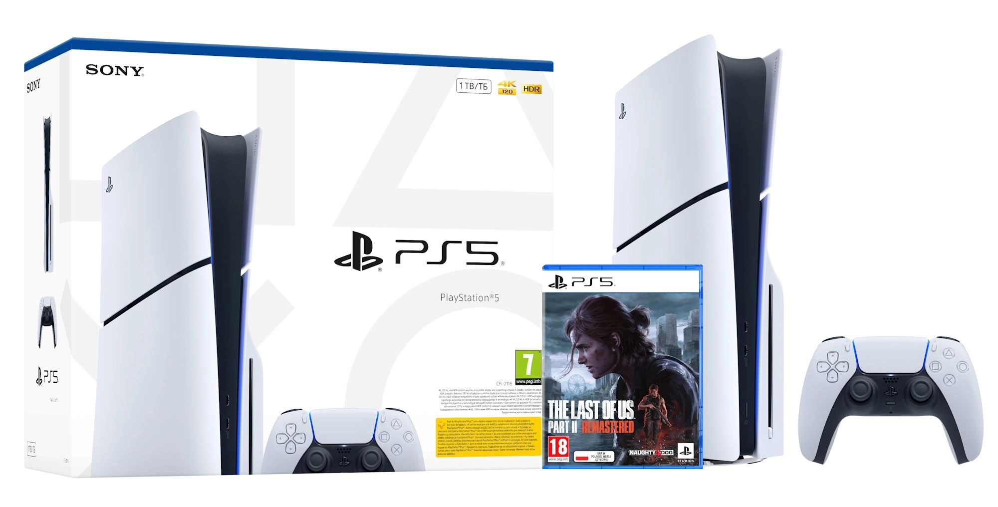 Konsola Sony PlayStation 5 Slim E Chassis (PS5) 1TB z napędem + The Last of Us Part II