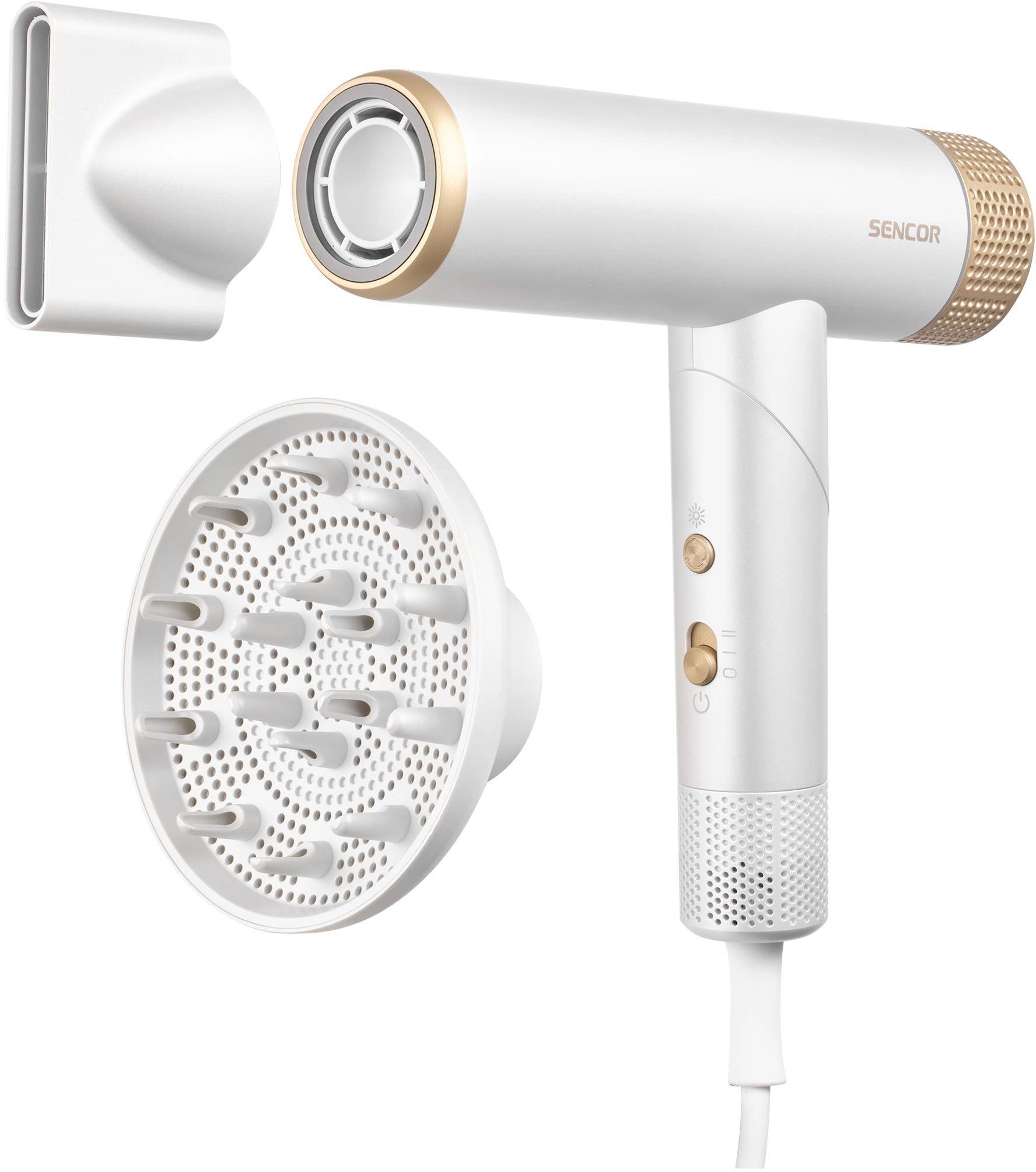 Suszarka do włosów Sencor SHD 9050GD Jonizacja Dyfuzor Zimny nawiew 1300W 2 prędkości 4 temperatury