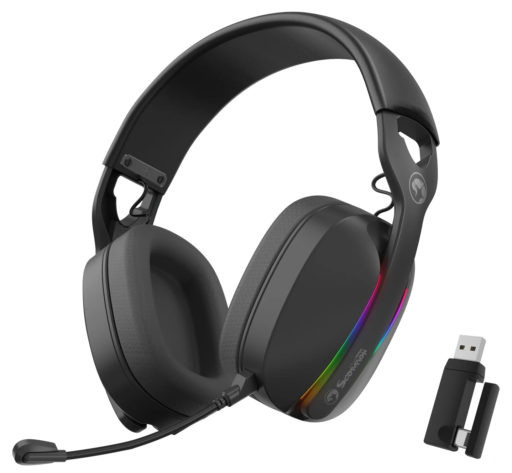 Słuchawki bezprzewodowe z mikrofonem Marvo Pulz 70W Nauszne Czarny