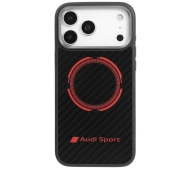 AUDI RSQ Carbon Fiber Sport Red Circle MagSafe do iPhone 17 Pro Max Czarny